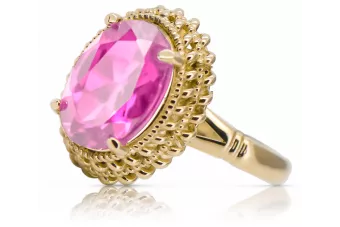 Žiedas Ametistas 14k geltono aukso Vintažiniai papuošalai vrc068y